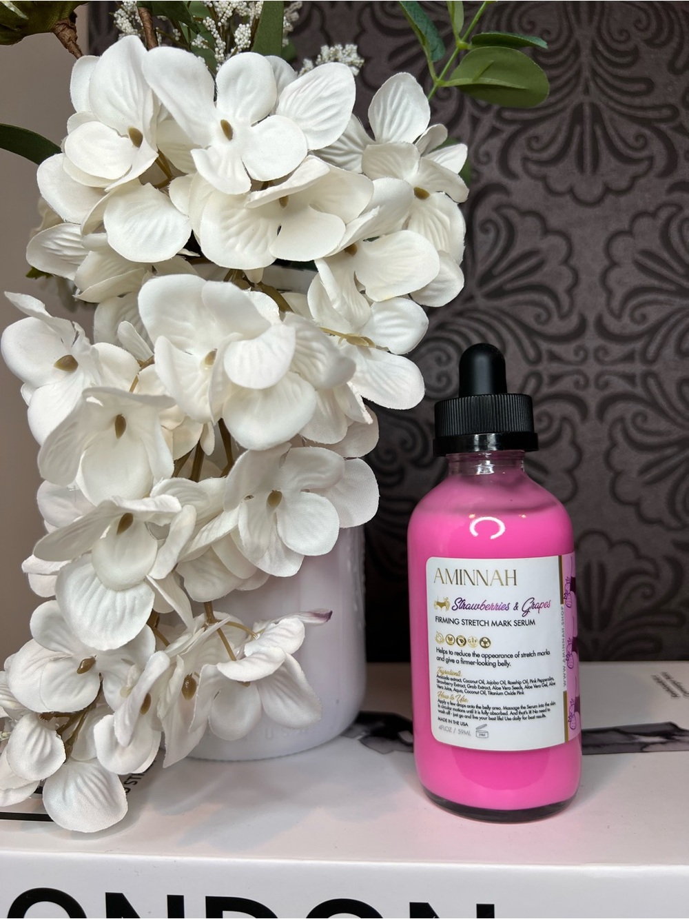 AMINNAH Strawberries & Grapes Firming Stretch Mark Serum 4oz